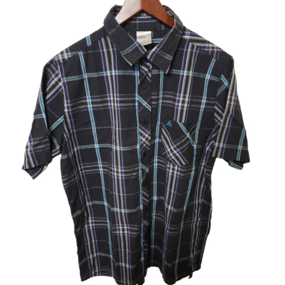 Firefly Men’s Plaid Short Sleeve Button Up Shirt - Size Large